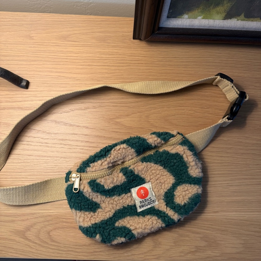 Parks Project Green and Cream Fleece Pouch